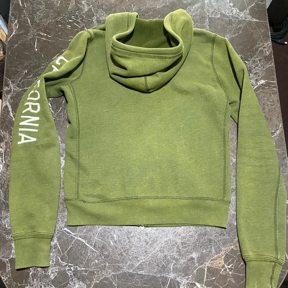 🔥 Y2K Hollister California Full Zip Hoodie Olive Green Women’s Large 🔥 - Picture 10 of 10